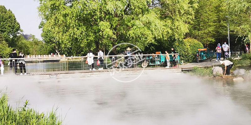 鄭州植物園象湖中心島霧森項(xiàng)目現(xiàn)場(chǎng)效果棒棒的